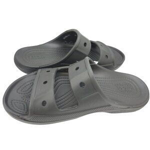 Crocs Black Unisex Baya Two Strap Slide Sandals